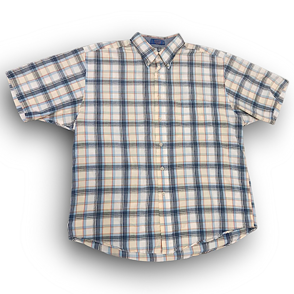 Pendleton Men's XL Plaid Short Sleeve 100% Cotton Soft Casual Button Down Shirt
